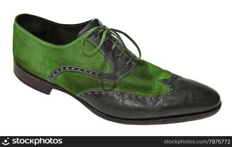 Green men genuine leather shoes