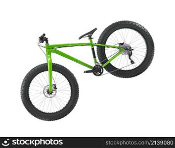 Green mountain bicycle isolated on white. Green mountain bicycle