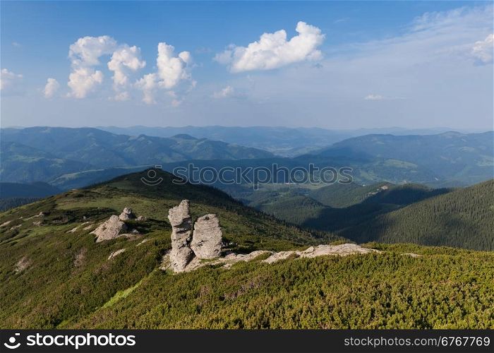 Green mountain valley landscape