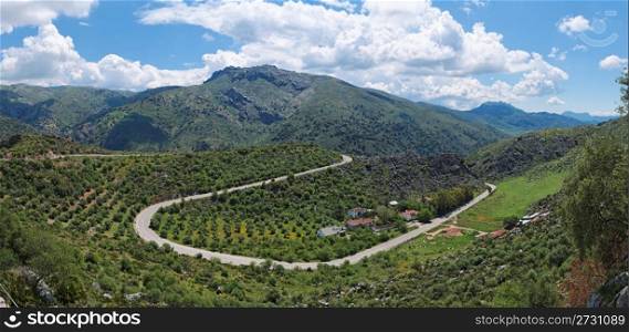 Green mountains in Andalusia
