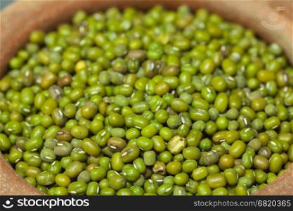 green mung beans in jar
