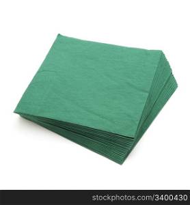 green napkins isolated on a white background