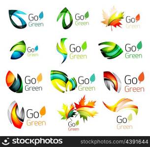 Green nature leaf concept icon set. Green nature leaf concept icon set. illustration
