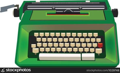 green old typewriter portable model