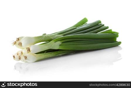 green onion isolated on white background