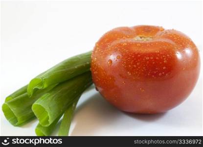 green onions and tomato