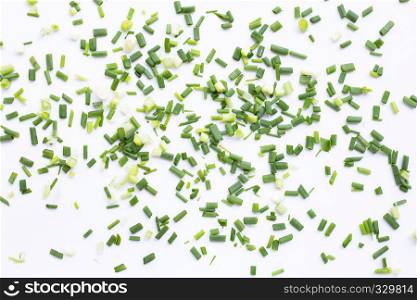 green onions isolated on white background