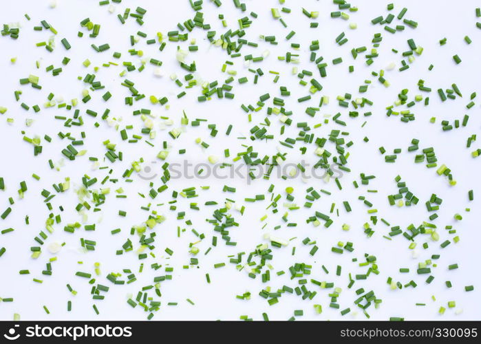 green onions isolated on white background