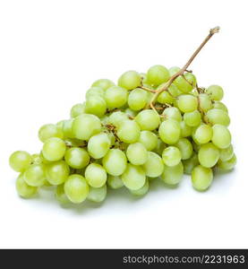 green organic grapes isolated on white background. green grapes isolated on white