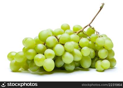 green organic grapes isolated on white background. green grapes isolated on white