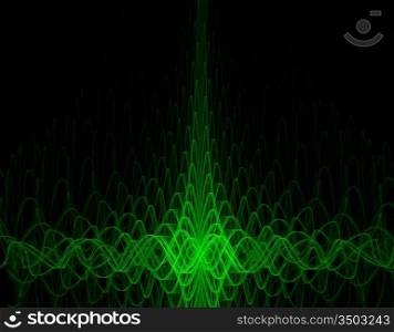 green oscillograph background - high quality render