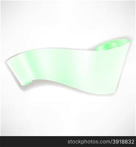 Green Paper Scroll Isolated in White Background. Green Paper Empty Banner.. Paper Scroll