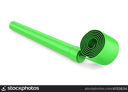 green party whistle isolated on white background