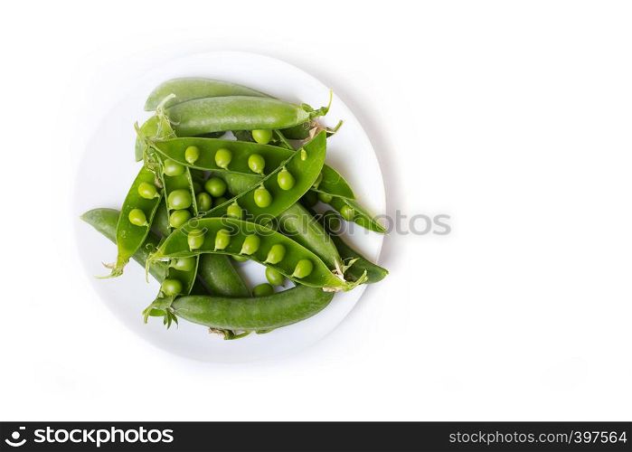 green peas on a plate. raw diet