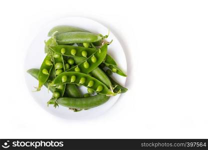 green peas on a plate. raw diet