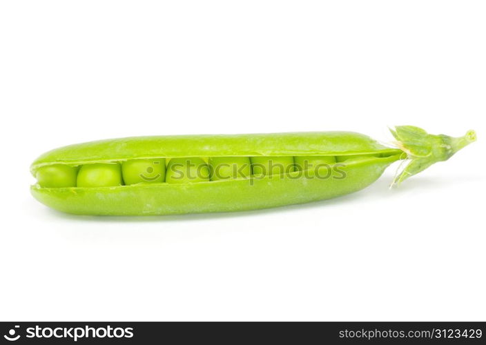 green peas vegetable closeup isolated on white