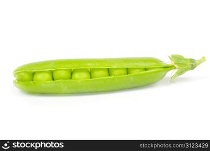 green peas vegetable closeup isolated on white