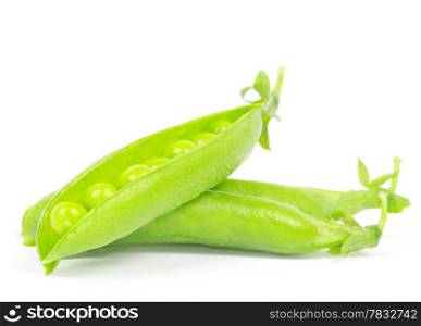 green peas vegetable closeup isolated on white