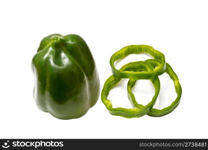 Green pepper isolated on white background