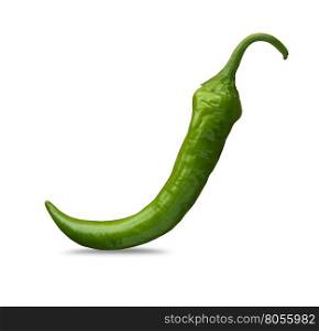 Green pepper isolated on white background. With clipping path