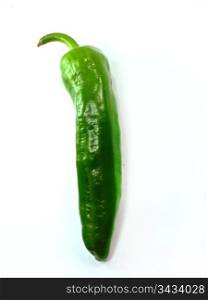 green pepper on white background . green pepper