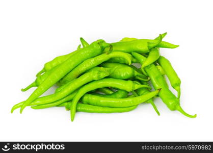 Green peppers isolated on the white background