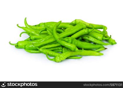 Green peppers isolated on the white background