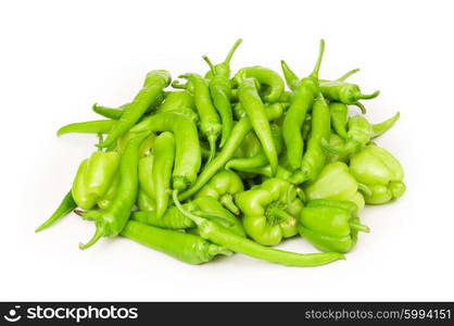 Green peppers isolated on the white background