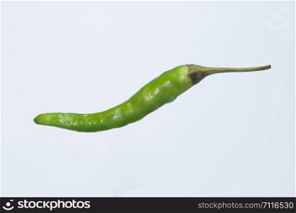 Green peppers, white background