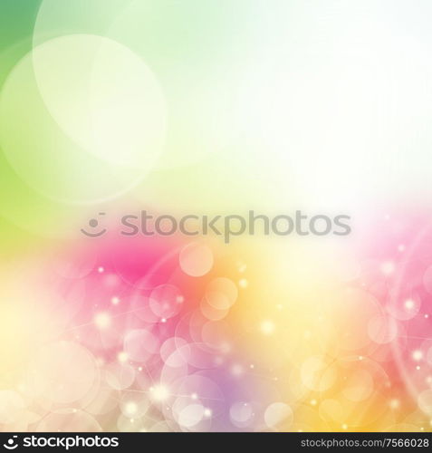 green, pink and yellow garden bokeh background with sun beams. green, pink and yellow bokeh background