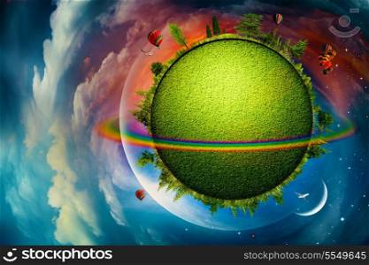 Green Planet, abstract vacation and travel backgrounds