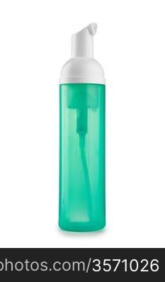 green plastic bottle isolated