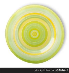 Green plate isolated on a white background
