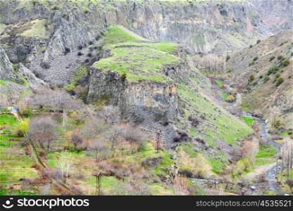 Green plateau in Armenia mountains