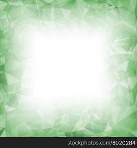 Green Polygonal Background. Green Crystal Triangle Pattern. Green Polygonal Background.