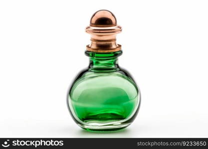 Green potion bottle. Poison flask. Generate AI. Green potion bottle. Generate AI