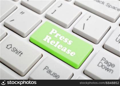 Green press release key on keyboard. Press release key on keyboard
