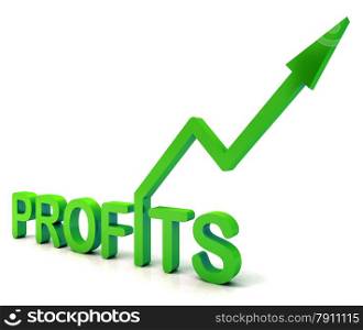 Green Profit Word Showing Income Earned From Business, Success,