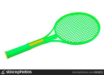 green racket on a white background