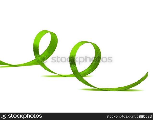 green ribbon on white