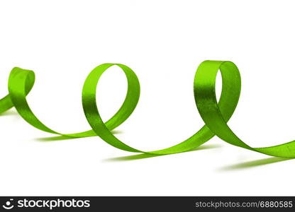 green ribbon on white