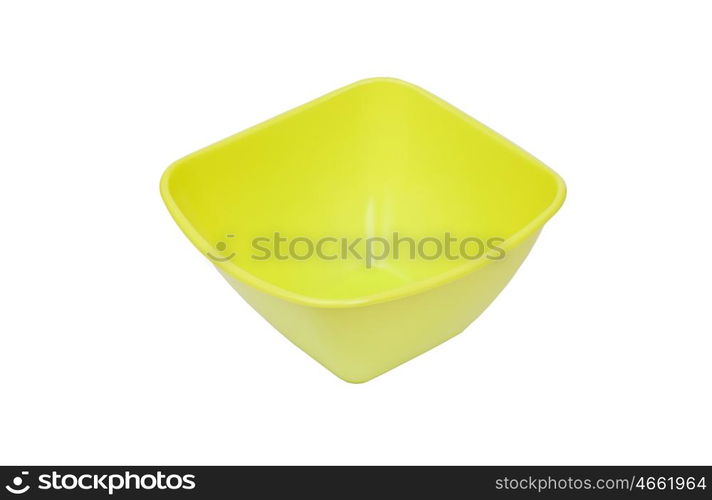 Green salad bowl isolated on a white background