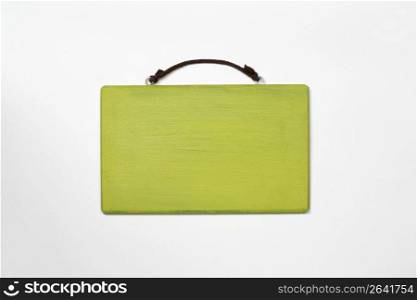Green sign on white background