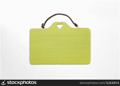 Green sign on white background
