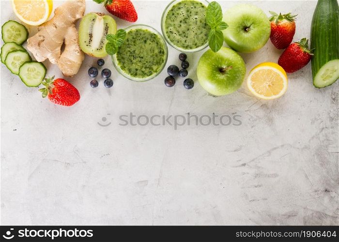 green smoothie ingredients. High resolution photo. green smoothie ingredients. High quality photo