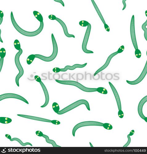 Green Snake Seamless Background. Animal Pattern. Attack Crawling Danger Predator. Green Snake Seamless Background. Animal Pattern