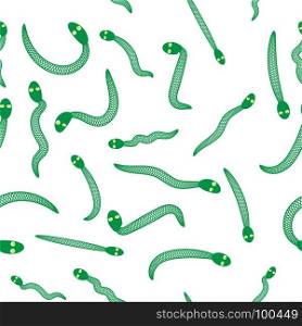 Green Snake Seamless Background. Animal Pattern. Attack Crawling Danger Predator. Green Snake Seamless Background. Animal Pattern