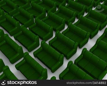 green sofes. 3d