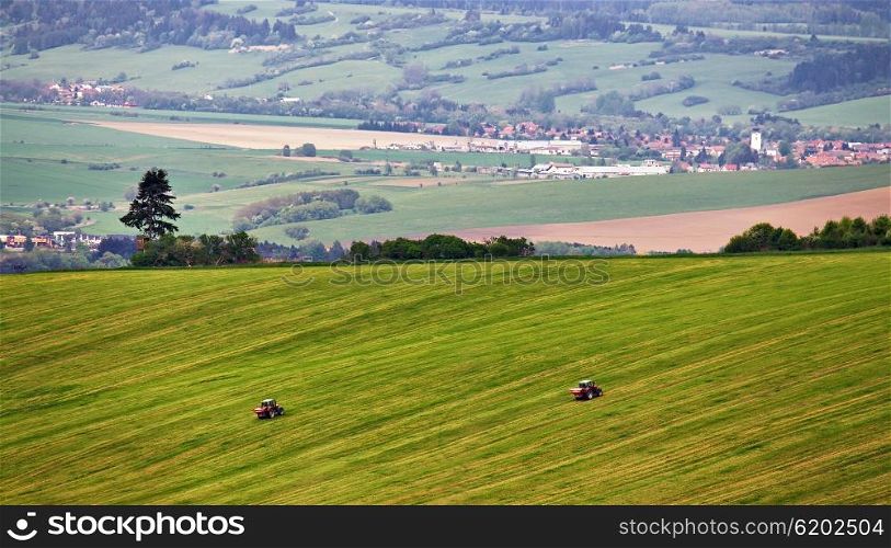 Green spring hills of Slovakia. May countryside