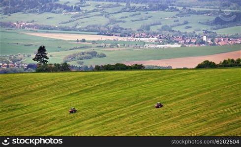 Green spring hills of Slovakia. May countryside